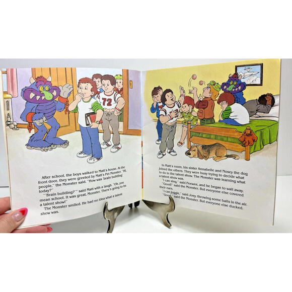 Vtg 1986' 88' My Pet Monster Goes to School Book Children's Plush Cartoon - Picture 6 of 10